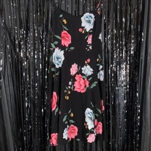 Old Navy Black Floral Print Dress